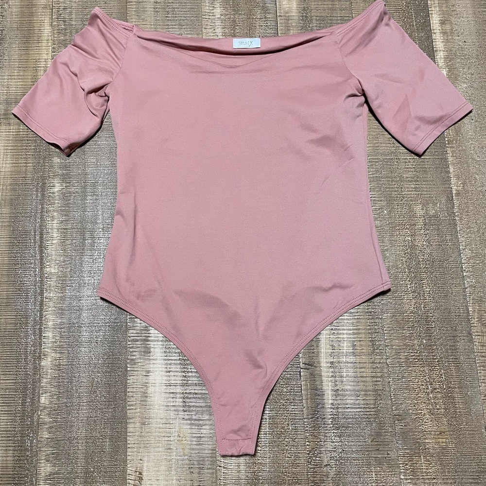 ALIX NYC Mauve Off-Shoulder Bodysuit